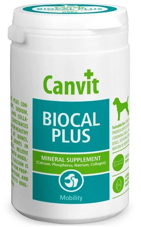 CANVIT Biocal Plus, XS-S, Gelenksystem, Knochensystem Ergänzung für Hunde, Flasche, 1000g
