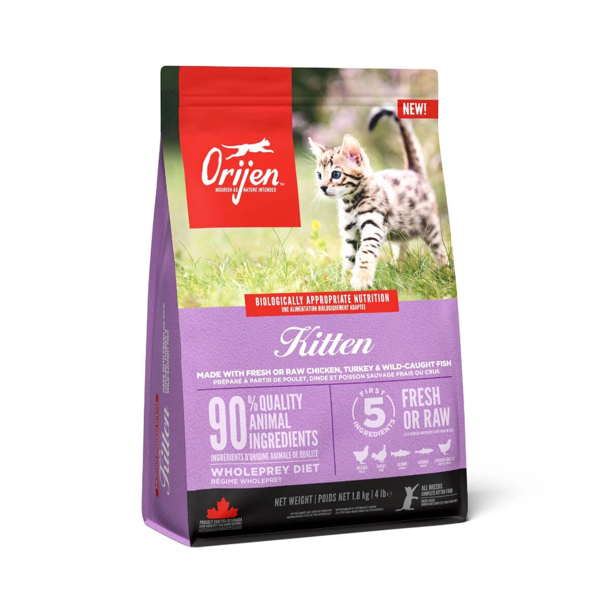 ORIJEN Kitten, getreidefreies Katzentrockenfutter, 1,8 kg