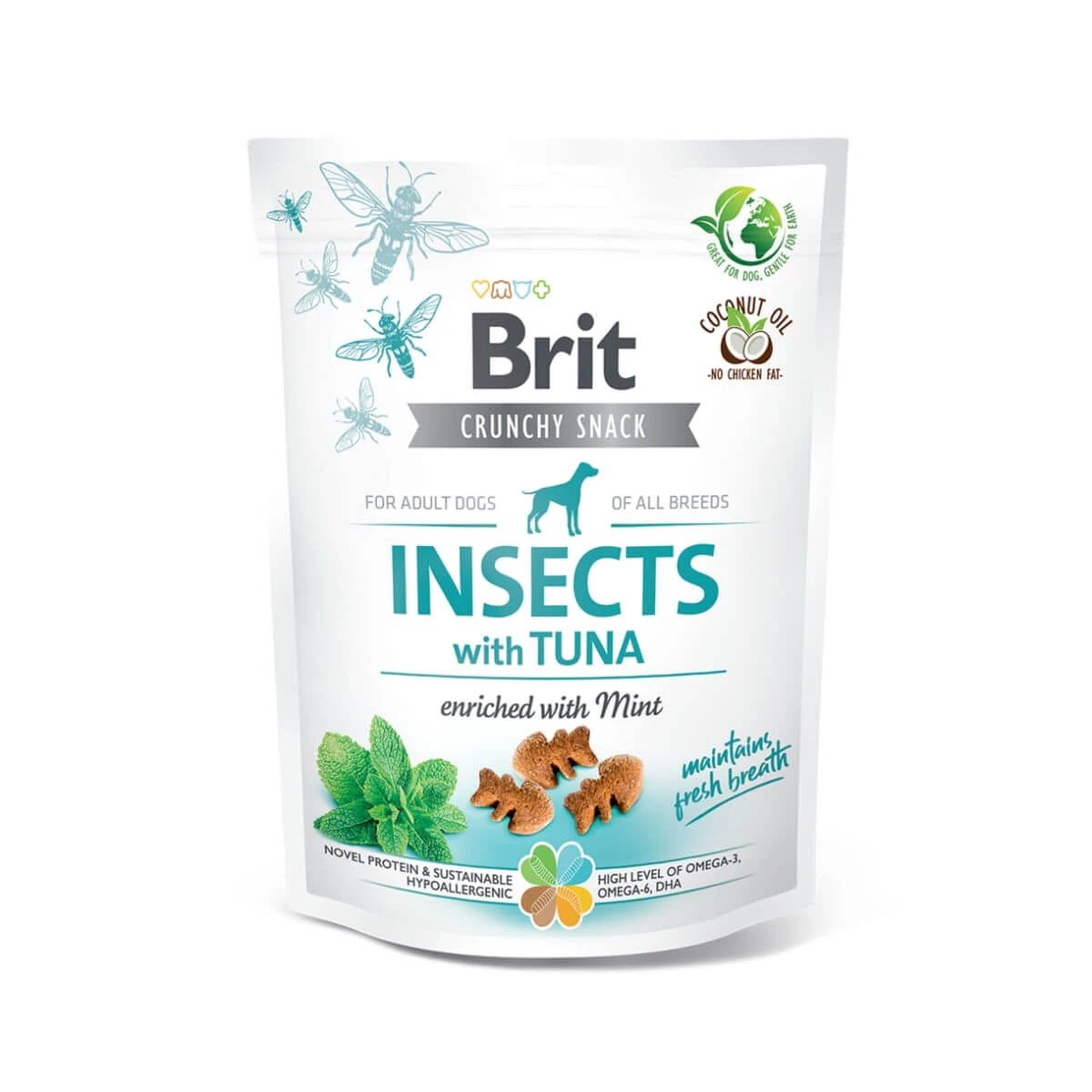 BRIT Care Crunchy Cracker, Insekten und Thunfisch mit Minze, getreidefreie Hundeleckerbissen, 200g
