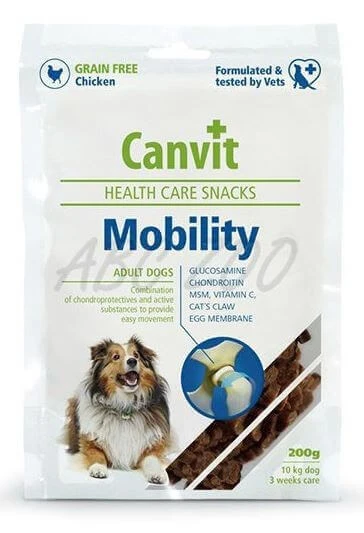 CANVIT Mobility, XS-XL, Huhn, funktioneller Belohnungsbeutel für Hunde, Gelenksystem, 200g
