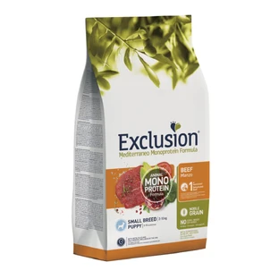 EXCLUSION Mediterraneo Mediterraneo Monoprotein Puppy Small Breed, XS-S, Beef, aliment sec monoprotéiné pour chiens juniors, 2kg