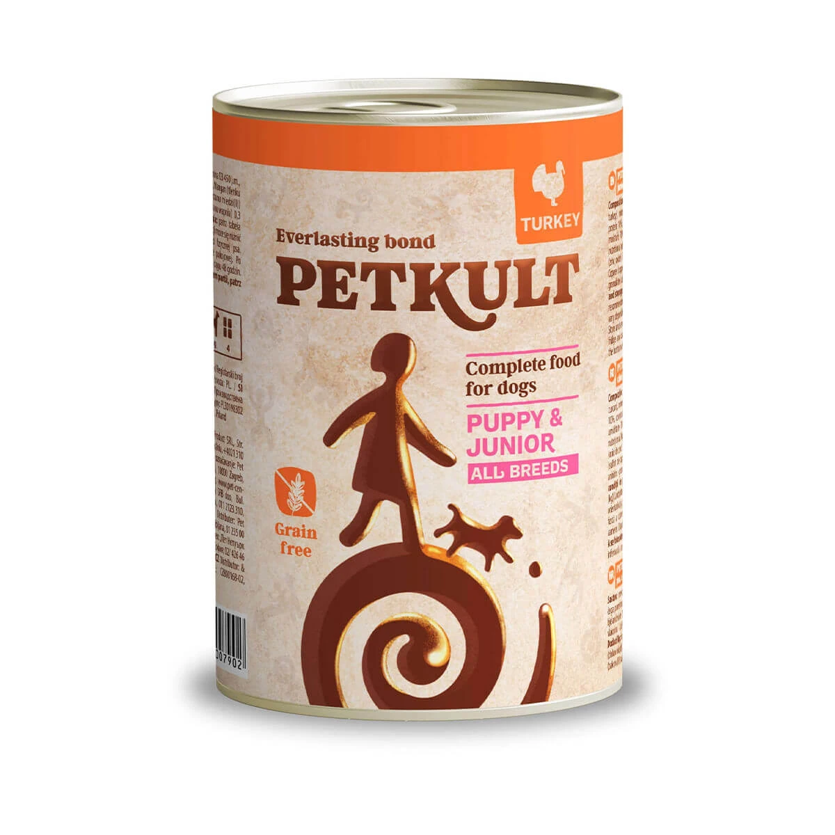 PETKULT Grain Free Junior, Truthahn, getreidefreies Nassfutter in Dosen für junge Hunde, 400g