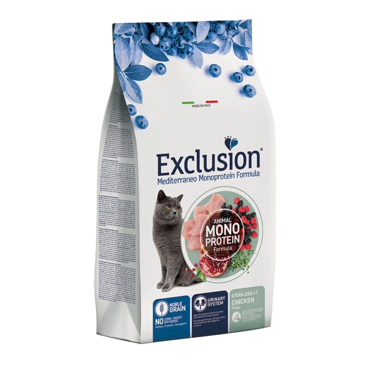 EXCLUSION Mediterraneo Mediterraneo Monoprotein Monoprotein Sterilized +7, Huhn, Trockenfutter mit nur einem Protein für ältere sterilisierte Katzen,