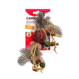 CAMON Matabi Matabi Rope & Clog Ball, Stalking-Spielzeug für Katzen, mit Geräuschen, Katzenminze, Jute, multicolor, 24cm, 1 Stk, 1 Stk