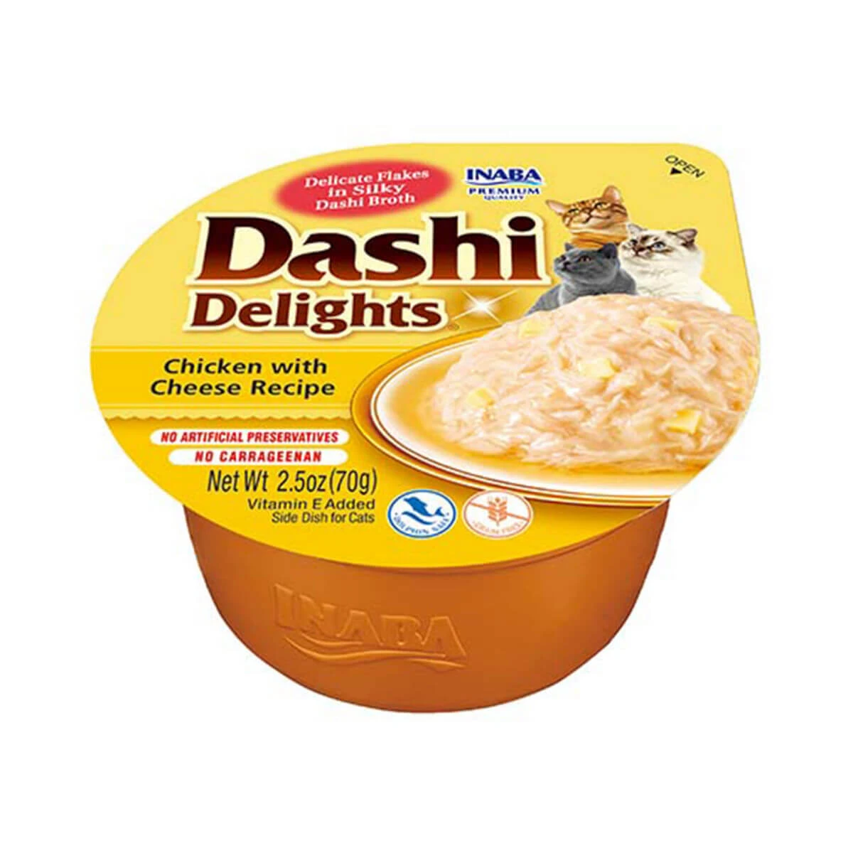 INABA Ciao Dashi, Huhn und Käse, getreidefreies Katzennassfutter, (in Sauce), 70g