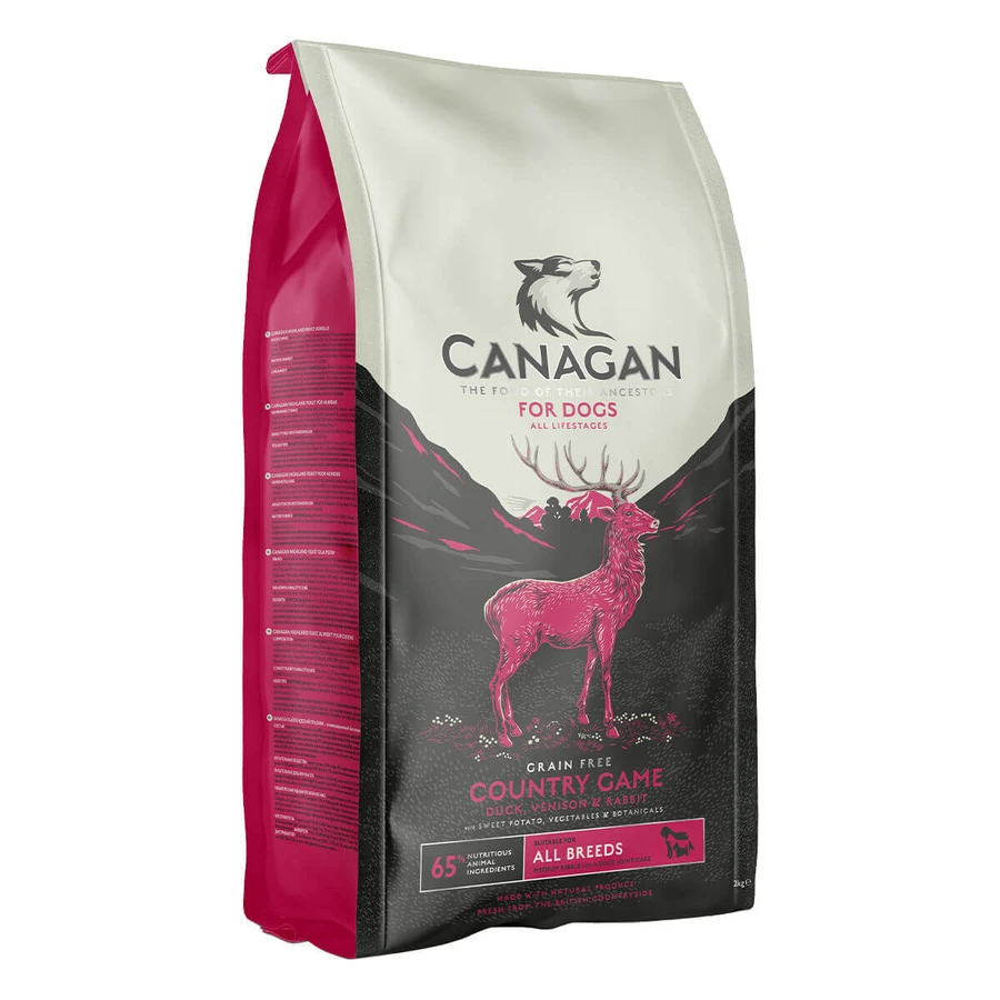 CANAGAN Country Game, XS-XL, Hunted, grain free dry food for junior & adult dogs, 2kg