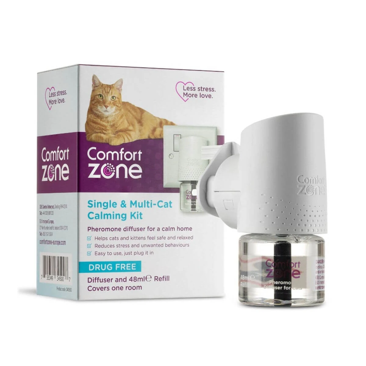 COMFORT ZONE Beruhigender Pheromon-Diffusor für Katzen, 48 ml