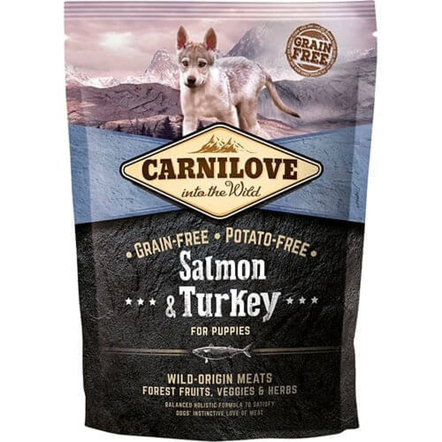 CARNILOVE Junior S-XL, Lachs und Pute, getreidefreies Trockenfutter für junge Hunde, 1,5 kg