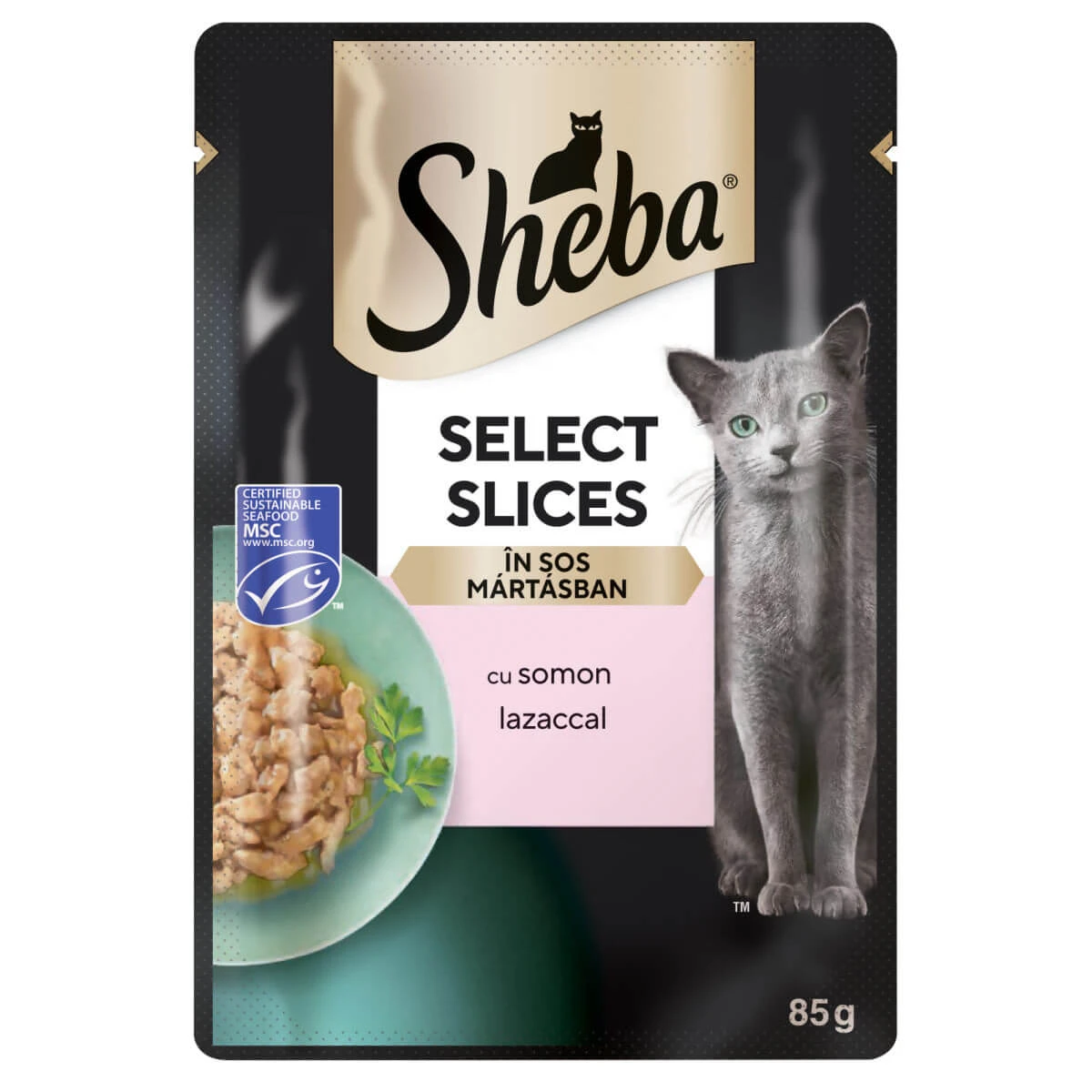 SHEBA Select Slices, Lachs, Sachet Nassfutter für Katzen, (in Sauce), 85g