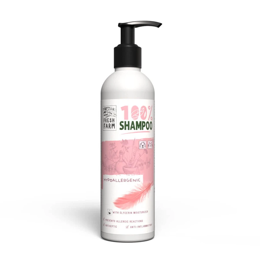 FRESH FARM Hypoallergenic, XS-XL, shampooing pour chiens, hypoallergénique, flacon, 250ml