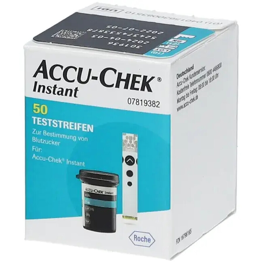 Accu-Chek Instant blood glucose meter tests, 50 pieces, Roche