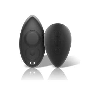 Black&Silver - Preston Silicone Rechargeable Panty Vibrator (Black & Silver)