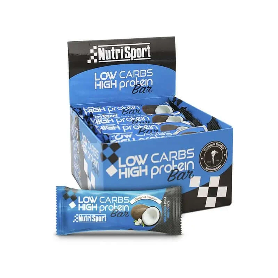 Scatola di cocco a basso contenuto di carboidrati Nutrisport, 16 barrette