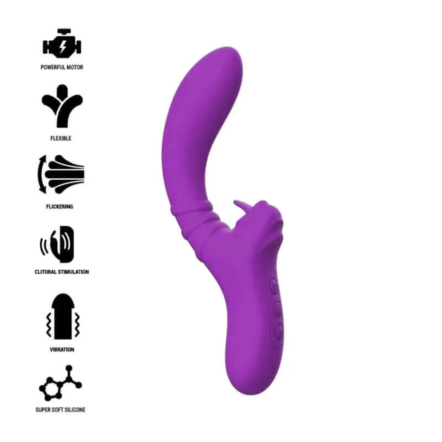 Intense Toys Harry elastyczny wibrator z językiem fioletowy: ceny i cechy