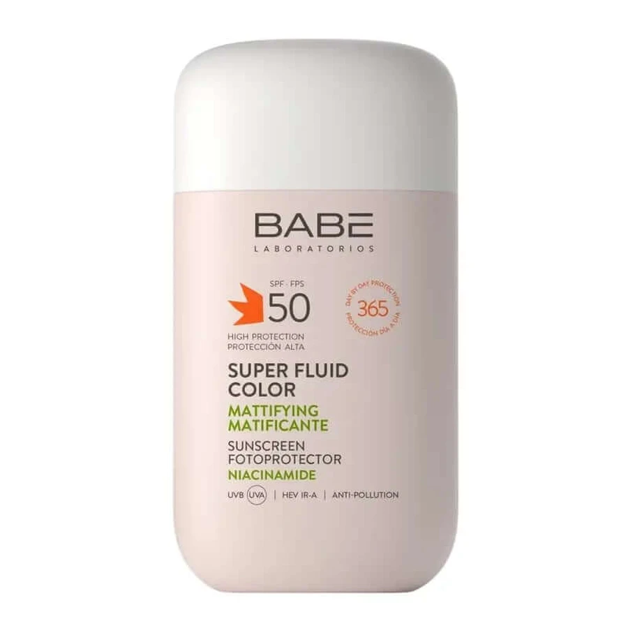 Babé Super Fluid Fluido colorato opacizzante Spf 50, 50 ml