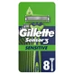 Gillette Sensor3 Sensitive Einwegrasierer Men's Lubricating Band, 8 Stück
