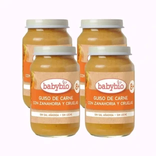 Babybio Tocăniță de vită cu morcov și prune, pachet 4 x 200 grame