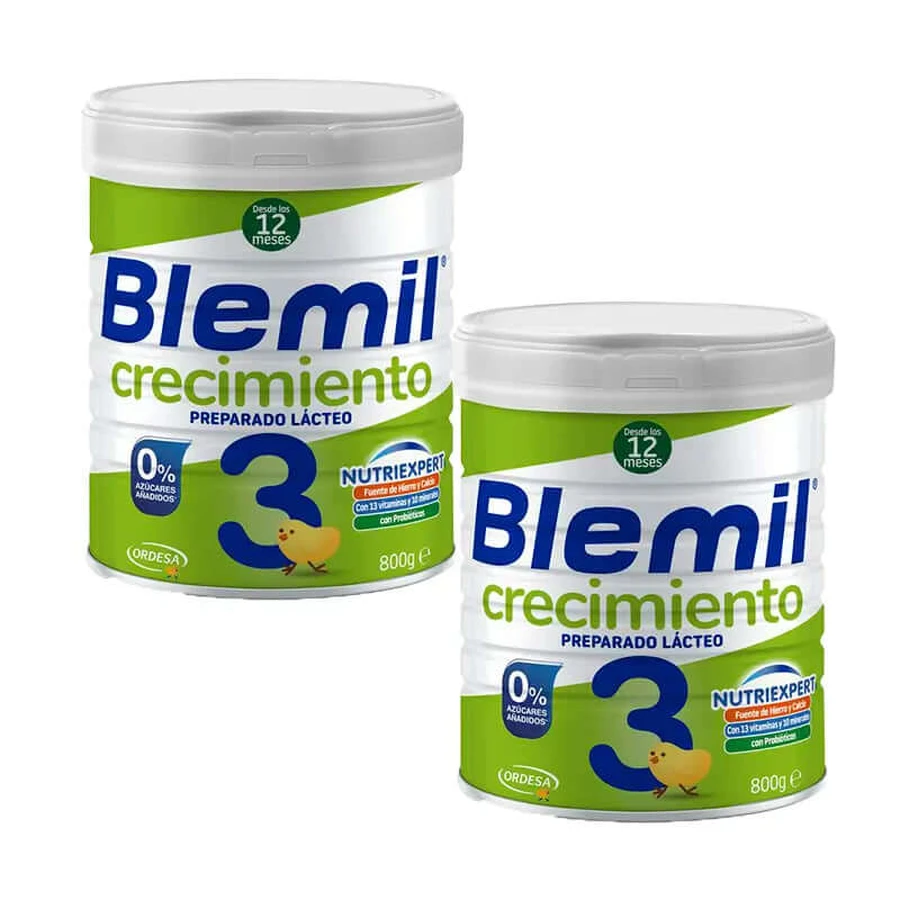 Blemil Plus 3 Crecimiento 0% Azúcar, 2x800 gr