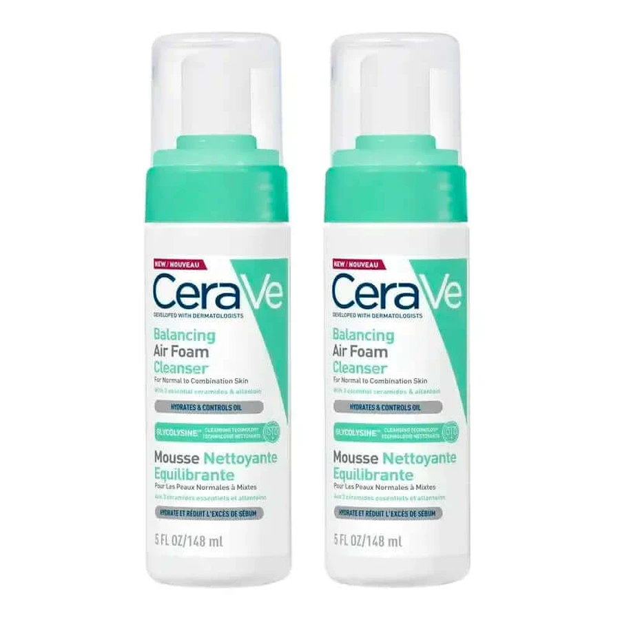CeraVe Air Foam Rebalancing Cleanser , Pachet 2 x 148 ml