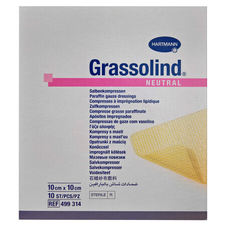 Sterile Grassolind-Tupfer (499314), 10x10 cm, 10 Stück, Hartmann