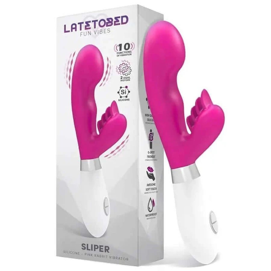 Vibratore coniglietto in silicone rosa Latetobed Sliper