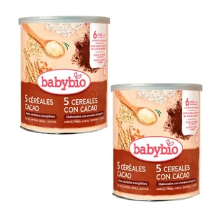 Babybio 5 Cereale cu cacao, pachet 2 x 220 g