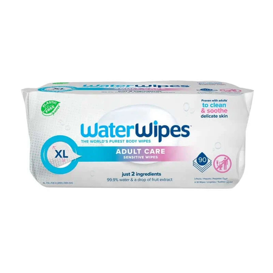 Pachet de șervețele Waterwipes pentru adulți, 3 X 30 unități