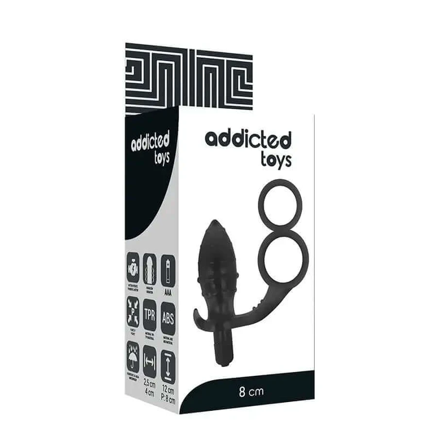 Addicted Toys Plug anale a doppio anello nero