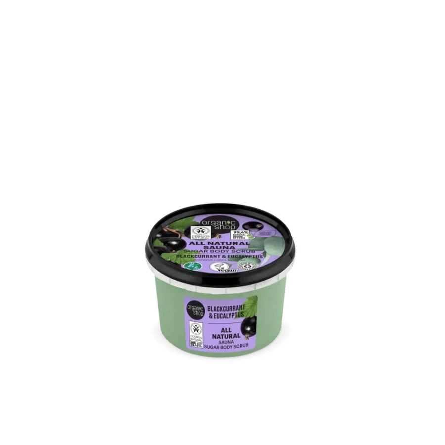 Organic Shop Blackcurrant & Eucalyptus Sugar Body Scrub With Sauna Effect, 250 Ml