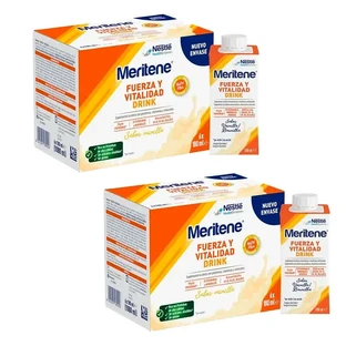 Meritene Kracht & Vitaliteit Drink Vanille, Set 2 Doosjes 6 x 180 ml