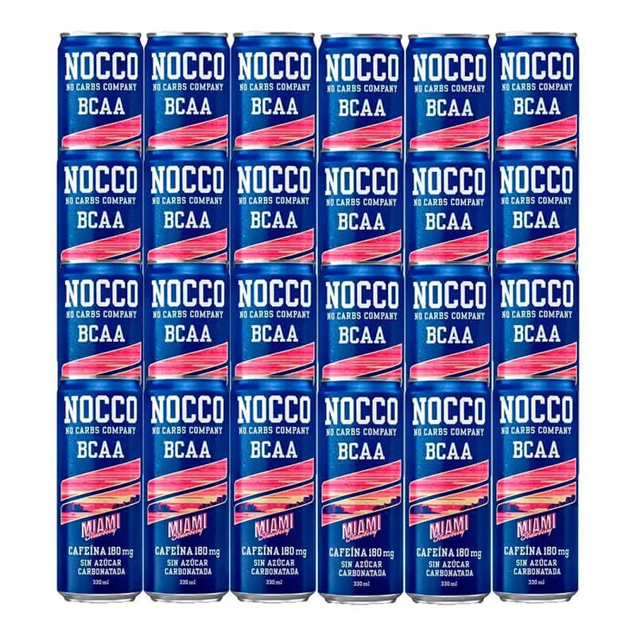 Nocco Pack Bcaa Miami Căpșuni, pachet 24 x 330 ml