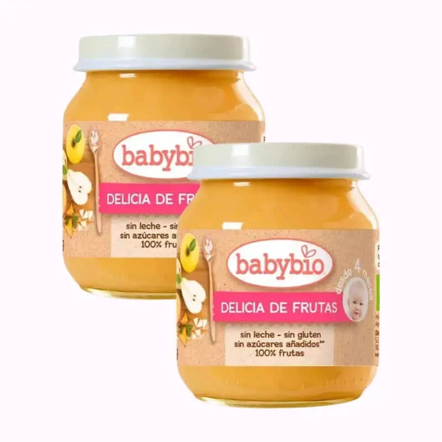 Babybio Fruit Delight, Confezione 2 x 130 gr.