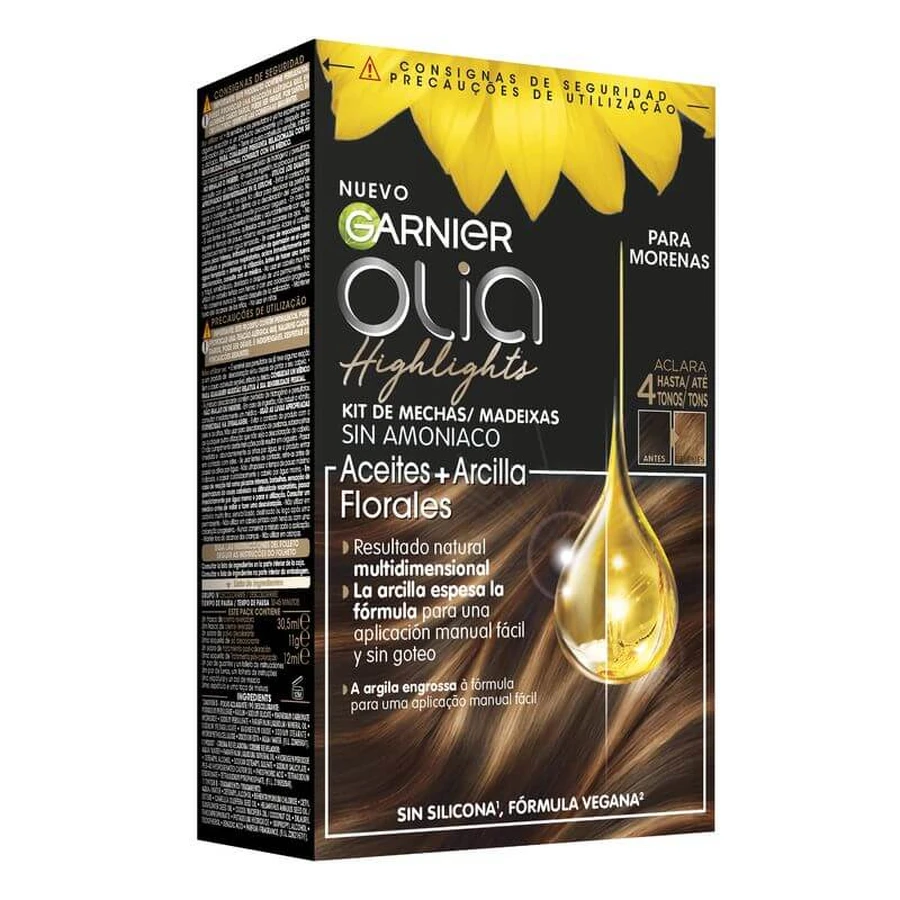 Garnier Olia Highlights Colorare permanentă fără amoniac cu uleiuri florale naturale - Ton maro
