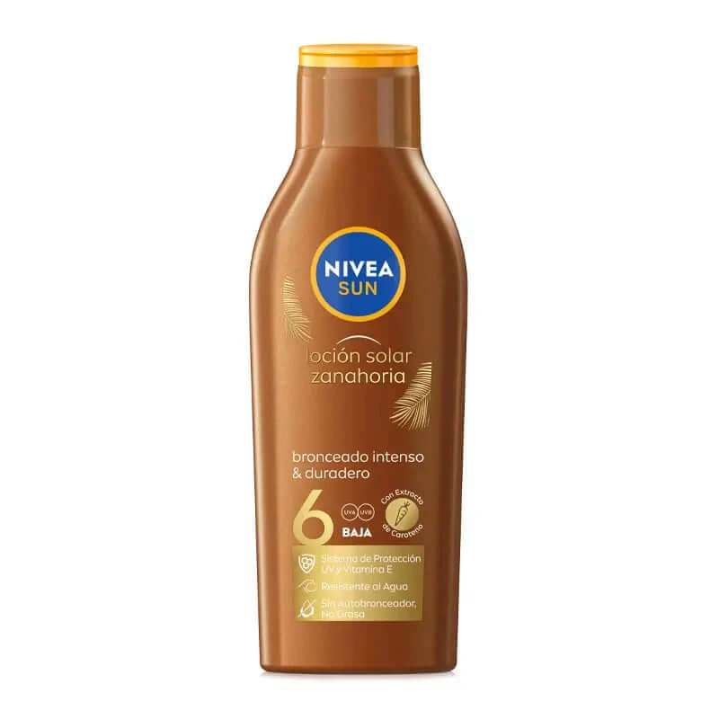 NIVEA Sun SPF6 Intensive Bräunung Karotte Sonnenschutzmilch, 200 ml