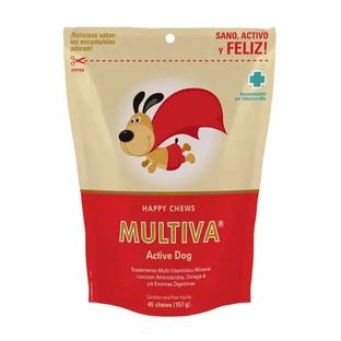 Vetnova Multiva Active Dog, 45 comprimate de mestecat, gustare pentru câini