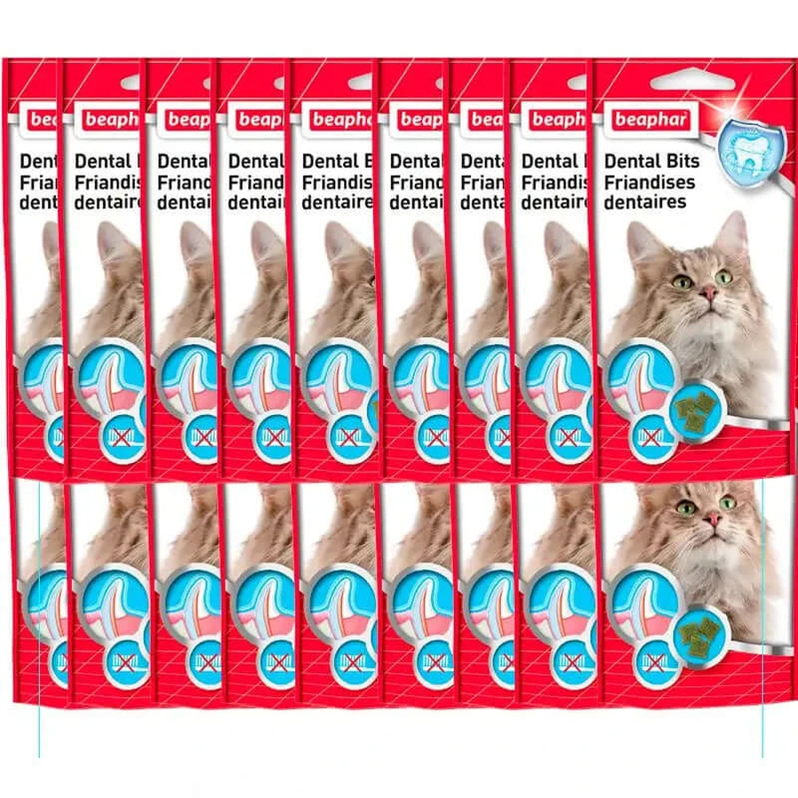 Beaphar Bocaditos Dental Bits snacks pour chats, 18 sachets de 35gr.