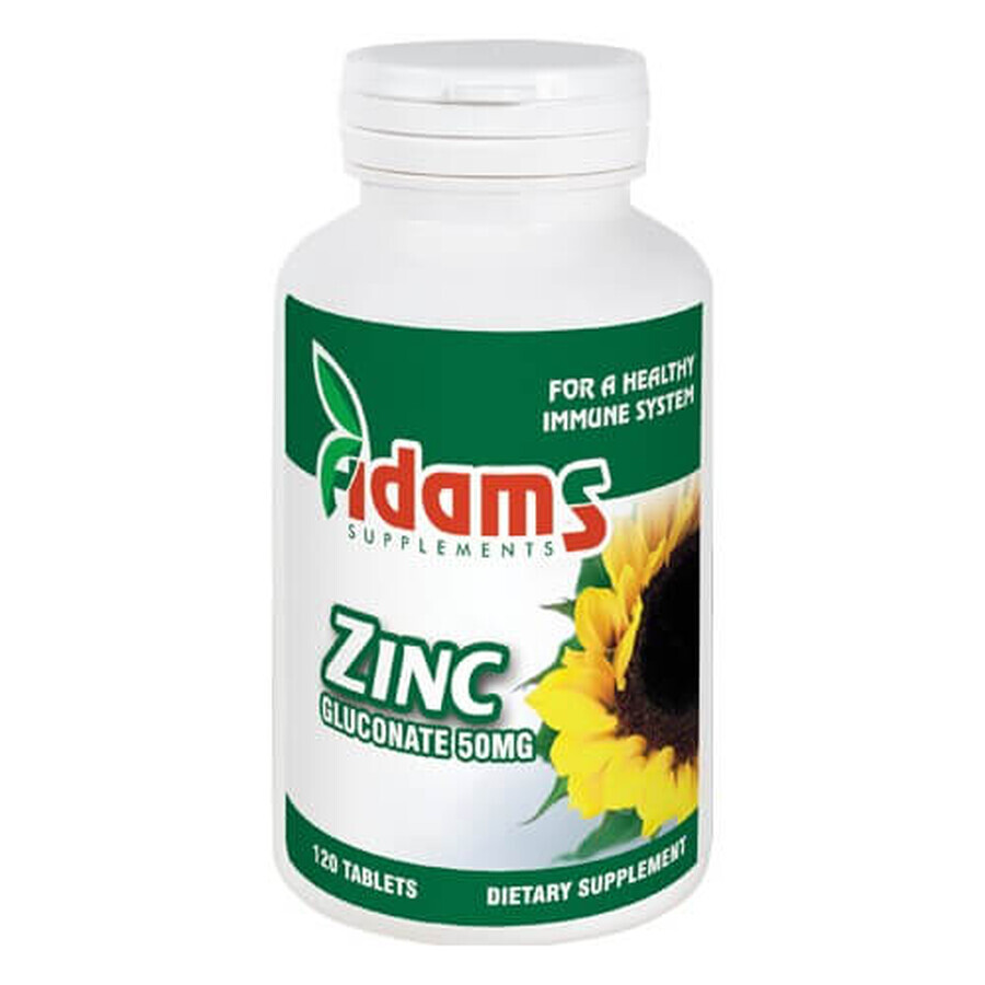 Zink 50mg, 120 Tabletten, Adams Vision