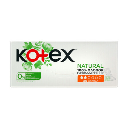 Absorbante zilnice, Natural, 20 bucati, Kotex