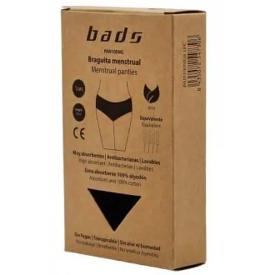 Bads Menstruationshöschen Schwarz mit Nähten Größe M