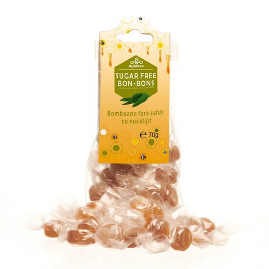 Zuckerfreies Bonbon mit Eukalyptus-Geschmack, 70 g, Apidava