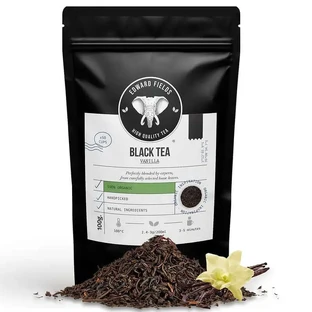 Edward Fields Tea Tè biologico sfuso nero con vaniglia 50 tazze, 100 grammi