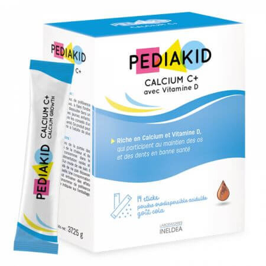 Calcium und Vitamin D3 + Calcium C+, 14 Portionsbeutel, Pediakid