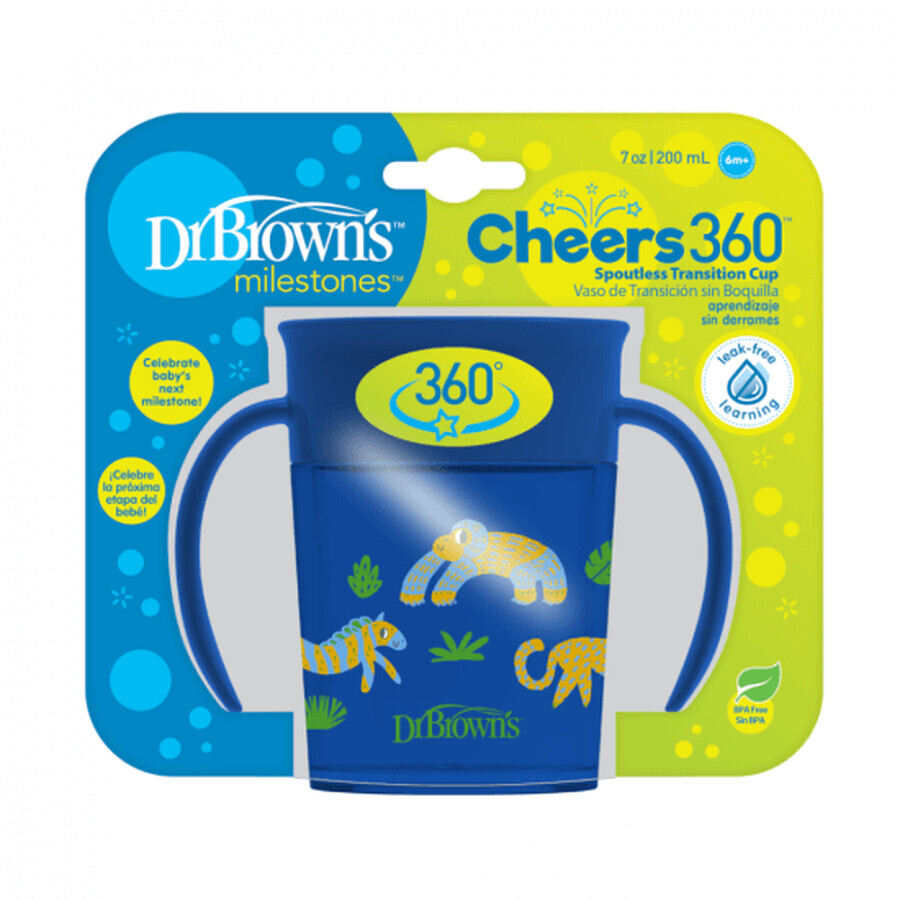 Blaue Cheers-Griff-Dose, 200 ml, Dr. Brown`s