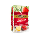 Tea Infusion with rooibos, strawberry and vanilla flavour, 20 sachets, Twinings