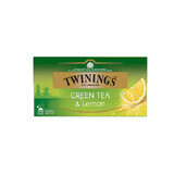 Green tea with lemon flavour, 25 sachets, Twinings