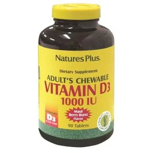 Natures Plus Vitamina D3 1000Iu, 90 compresse masticabili