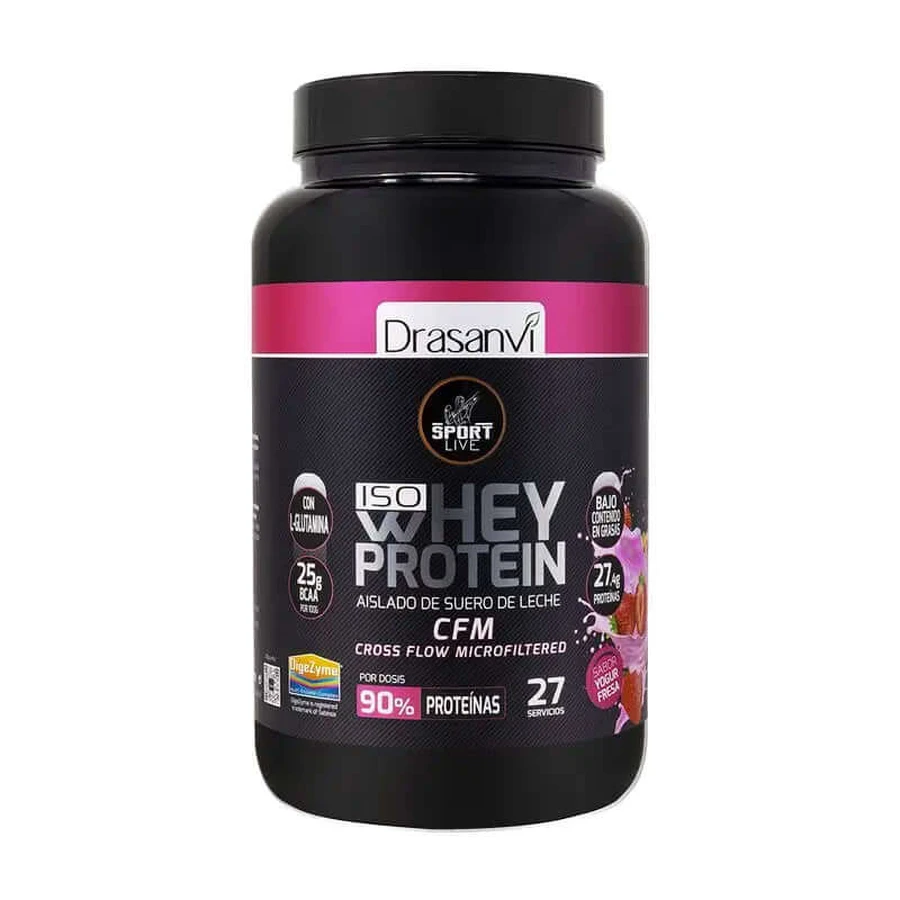 Drasanvi Sport Live Whey Protein Isolate Yogurt Strawberry, 800 grammes