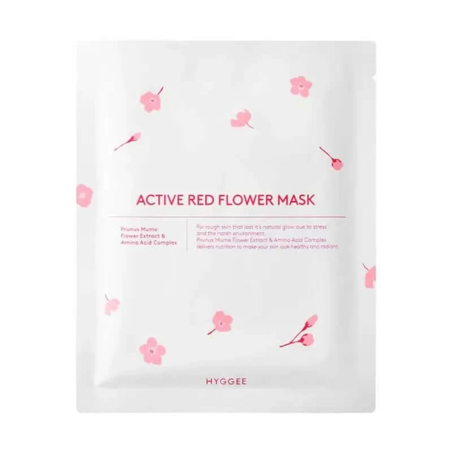 Mască activă Hyggee cu flori roșii , 35 ml