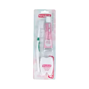 Oradent Plus periuță de dinți + ață dentară + pastă de dinți