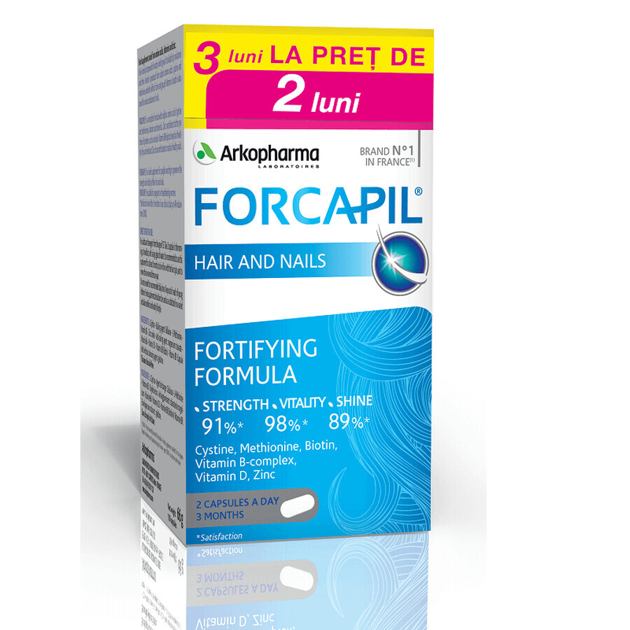 Forcapil, 180 de capsule la pret de 120 capsule, Arkopharma